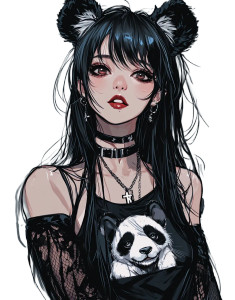 Gothic Panda Girl Vinyl Car Decal Sticker – Waterproof & UV-Resistant 8" Gothic Panda Girl Vinyl Car Decal Sticker – Waterproof & UV-Resistant 8"