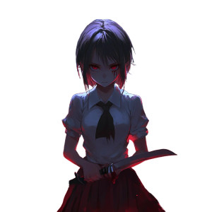 Dark Anime Girl V6 Vinyl Car Decal Sticker – Waterproof & UV-Resistant 8"