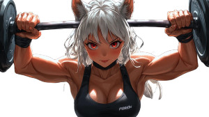 Muscular Anime Girl V15 Vinyl Car Decal Sticker – Waterproof & UV-Resistant 8"