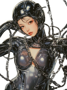 Futuristic Chrome Lady V3 Vinyl Car Decal Sticker – Waterproof & UV-Resistant 8"