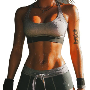 Sweaty Abs Closeup Vinyl Car Decal Sticker – Waterproof & UV-Resistant 8"