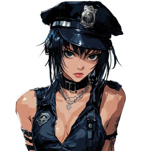 Anime Punk Police Vinyl Car Decal Sticker – Waterproof & UV-Resistant 8" Anime Punk Police Vinyl Car Decal Sticker – Waterproof & UV-Resistant 8"