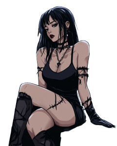 Goth Girlfriend Vinyl Car Decal Sticker – Waterproof & UV-Resistant 8"