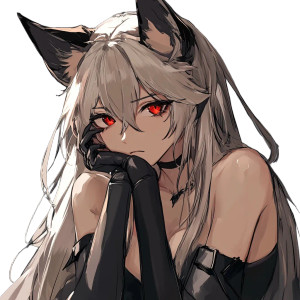 Melancholic Wolf Character Vinyl Car Decal Sticker – Waterproof & UV-Resistant 8"