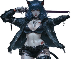 Catgirl Tease Vinyl Car Decal Sticker – Waterproof & UV-Resistant 8"