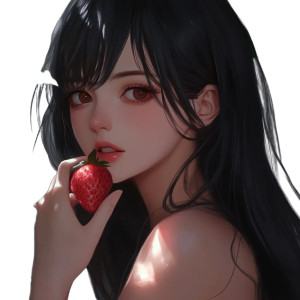 Strawberry Anime Girl V2 Vinyl Car Decal Sticker – Waterproof & UV-Resistant 8"