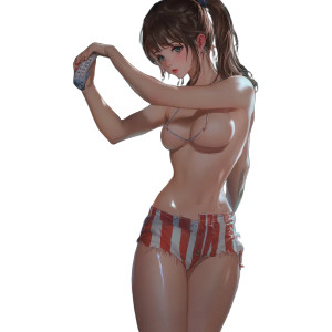 Anime Girl On Bel Air Vinyl Car Decal Sticker – Waterproof & UV-Resistant 8"