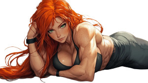 Amazonian Bodybuilder Woman Vinyl Car Decal Sticker – Waterproof & UV-Resistant 8"