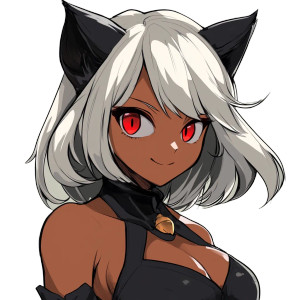 Vampire Catgirl Portrait Vinyl Car Decal Sticker – Waterproof & UV-Resistant 8"