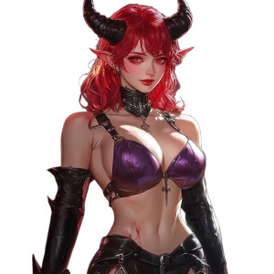 Demon Woman Portrait V2 Vinyl Car Decal Sticker – Waterproof & UV-Resistant 8"