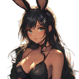 Bunny-Human Girl Vinyl Car Decal Sticker – Waterproof & UV-Resistant 8"