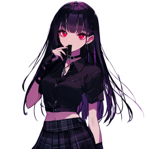 Gothic School Girl Vinyl Car Decal Sticker – Waterproof & UV-Resistant 8"