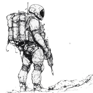 Marine Ink Sketch Vinyl Car Decal Sticker – Waterproof & UV-Resistant 8"