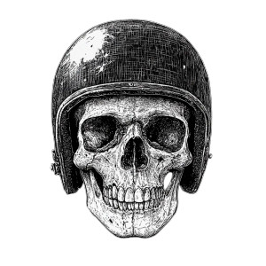 Cracked Skull Helmet Vinyl Car Decal Sticker – Waterproof & UV-Resistant 8"