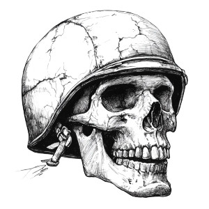 Army Helmet Skull Vinyl Car Decal Sticker – Waterproof & UV-Resistant 8"