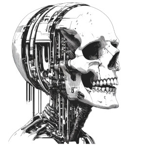 Gigeresque Mechanical Skull Vinyl Car Decal Sticker – Waterproof & UV-Resistant 8"