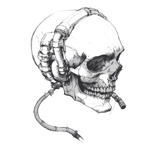 Angry Skull With Pipes Vinyl Car Decal Sticker – Waterproof & UV-Resistant 8" Angry Skull With Pipes Vinyl Car Decal Sticker – Waterproof & UV-Resistant 8"