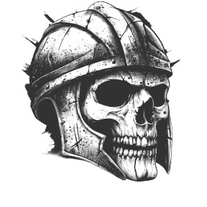 Warrior Skull Hybrid Vinyl Car Decal Sticker – Waterproof & UV-Resistant 8"