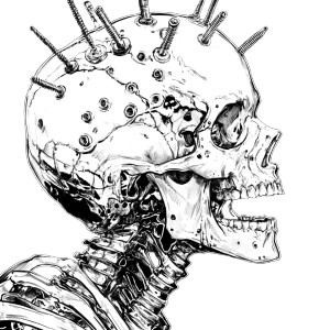 Rockstar Skeleton Head Vinyl Car Decal Sticker – Waterproof & UV-Resistant 8"