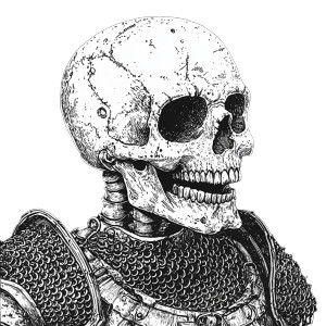 Winking Skeleton Knight Vinyl Car Decal Sticker – Waterproof & UV-Resistant 8" Winking Skeleton Knight Vinyl Car Decal Sticker – Waterproof & UV-Resistant 8"