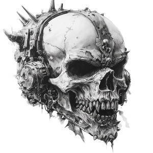 Warhammer Ork Skull Vinyl Car Decal Sticker – Waterproof & UV-Resistant 8" Warhammer Ork Skull Vinyl Car Decal Sticker – Waterproof & UV-Resistant 8"
