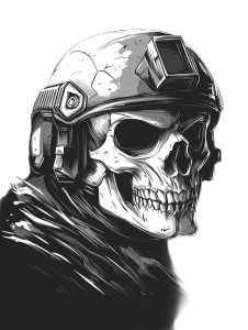 Tactical Skull Emblem Vinyl Car Decal Sticker – Waterproof & UV-Resistant 8"