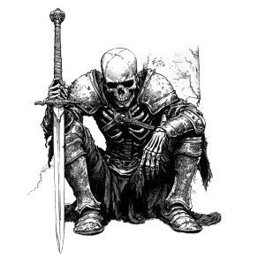 Skeleton Knight Kneeling Vinyl Car Decal Sticker – Waterproof & UV-Resistant 8" Skeleton Knight Kneeling Vinyl Car Decal Sticker – Waterproof & UV-Resistant 8"