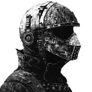 Occult Sci-Fi Mercenary Vinyl Car Decal Sticker – Waterproof & UV-Resistant 8"