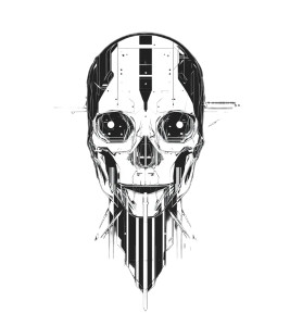 White Skull Illustration Vinyl Car Decal Sticker – Waterproof & UV-Resistant 8"