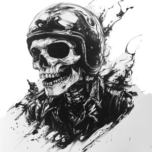 Skull Rider Ink Vinyl Car Decal Sticker – Waterproof & UV-Resistant 8" Skull Rider Ink Vinyl Car Decal Sticker – Waterproof & UV-Resistant 8"