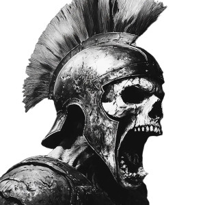 Screaming Spartan Skull Vinyl Car Decal Sticker – Waterproof & UV-Resistant 8"