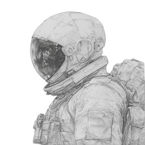 Mysterious Spacesuit Figure Vinyl Car Decal Sticker – Waterproof & UV-Resistant 8"