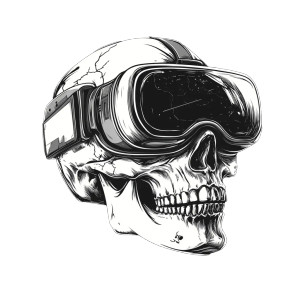 Vr Skull Art Vinyl Car Decal Sticker – Waterproof & UV-Resistant 8"