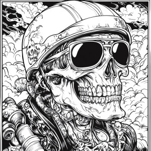 Psychedelic Biker Skulls Vinyl Car Decal Sticker – Waterproof & UV-Resistant 8"