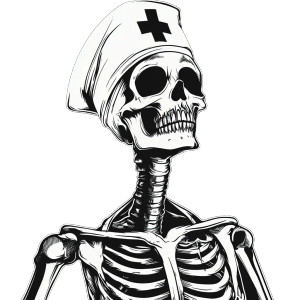 Skeleton Nurse Vinyl Car Decal Sticker – Waterproof & UV-Resistant 8"