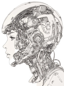 Tech Helmet Portrait Vinyl Car Decal Sticker – Waterproof & UV-Resistant 8"