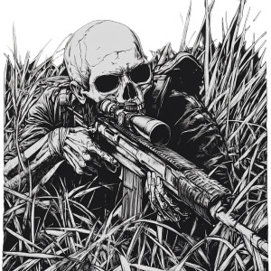 Skeleton Sniper Design Vinyl Car Decal Sticker – Waterproof & UV-Resistant 8"