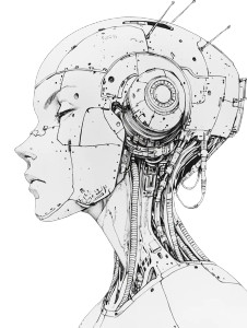 Exoskeleton Head Sketch Vinyl Car Decal Sticker – Waterproof & UV-Resistant 8"