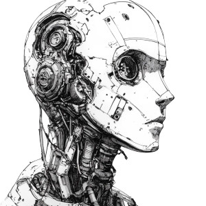 Manga Ai Robot Vinyl Car Decal Sticker – Waterproof & UV-Resistant 8"