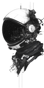 Cyberpunk Astronaut Helmet Vinyl Car Decal Sticker – Waterproof & UV-Resistant 8"