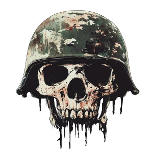 Grunge Skull Helmet Vinyl Car Decal Sticker – Waterproof & UV-Resistant 8"
