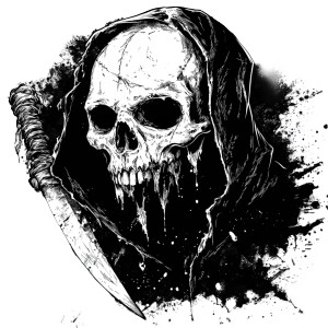 Gothic Hooded Skull Vinyl Car Decal Sticker – Waterproof & UV-Resistant 8"