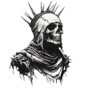 Skeleton King Torso Vinyl Car Decal Sticker – Waterproof & UV-Resistant 8"