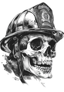 Ancient Firefighter Skull Vinyl Car Decal Sticker – Waterproof & UV-Resistant 8"
