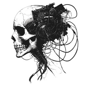 Metal Skull Logo Vinyl Car Decal Sticker – Waterproof & UV-Resistant 8"