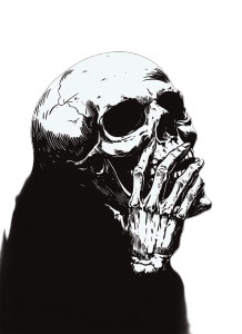 Edo Skull Silhouette Vinyl Car Decal Sticker – Waterproof & UV-Resistant 8"