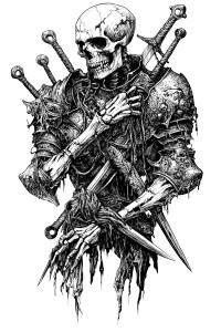 Skeletal Knight Engraving Vinyl Car Decal Sticker – Waterproof & UV-Resistant 8" Skeletal Knight Engraving Vinyl Car Decal Sticker – Waterproof & UV-Resistant 8"