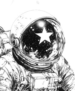 Astronaut Comic Style Vinyl Car Decal Sticker – Waterproof & UV-Resistant 8"