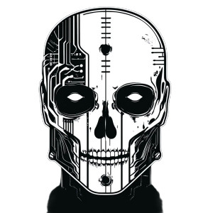 Midnight Algorithm Cyborg Vinyl Car Decal Sticker – Waterproof & UV-Resistant 8"