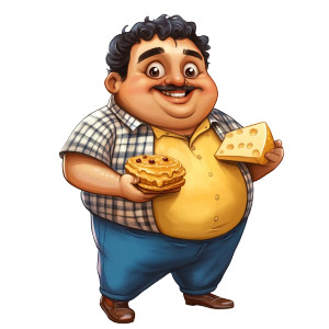 Chubby Indian Gourmet Vinyl Car Decal Sticker – Waterproof & UV-Resistant 8"